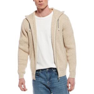 Eleventy Mens Full Zip Sweater, White